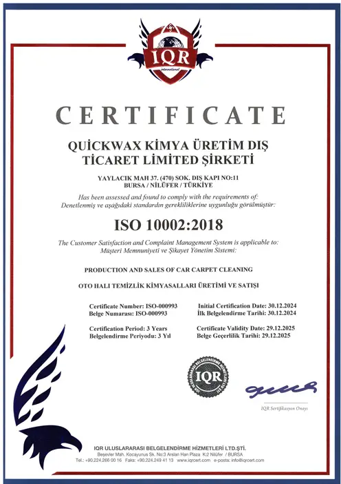 İso 10002 Sertifikası
